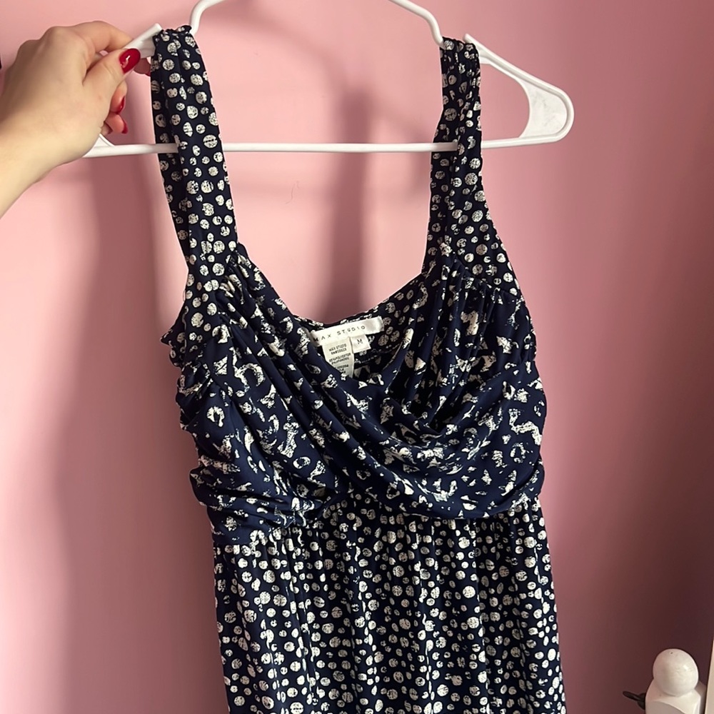 Navy and White Maxi Dress